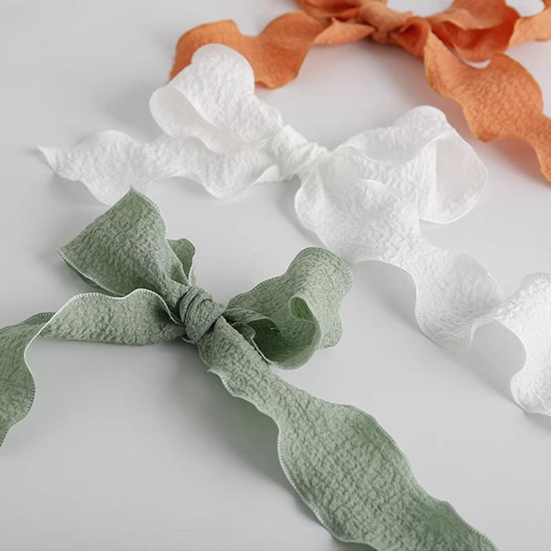 Ribbon Organza Roll - 4CM 9 미터/롤 주름진 레이스 가장자리