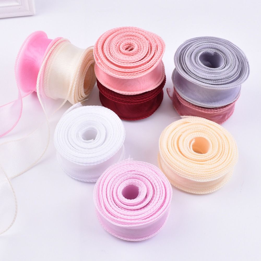 Ribbon Organza Roll - 40mm 10야드 새틴 리본 롤, 꽃다발