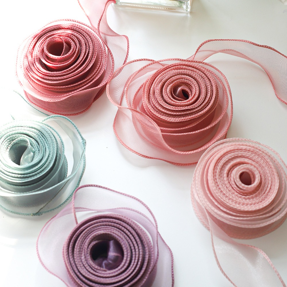 Ribbon Organza Roll - 40mm 10야드 새틴 리본 롤, 꽃다발