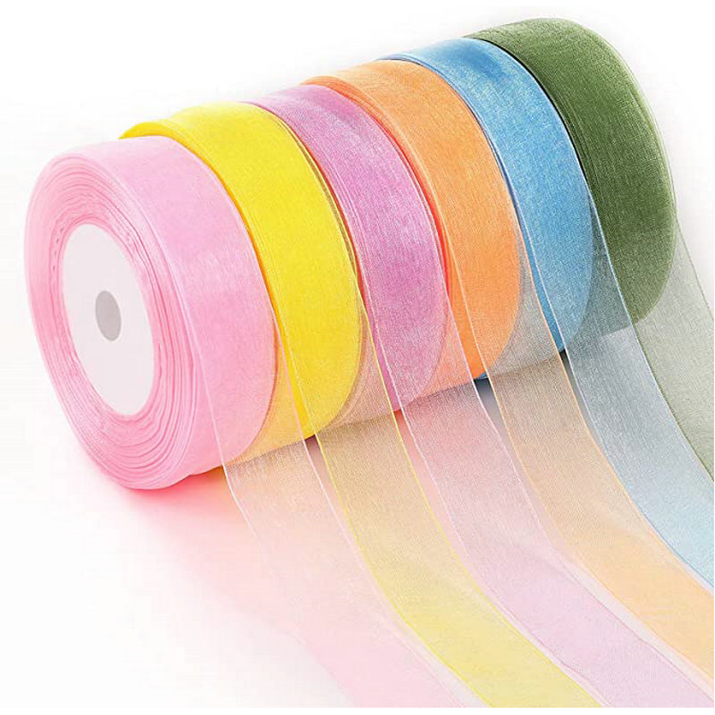 Ribbon Organza Roll - 50 야드/롤 오간자 리본 도매 선물