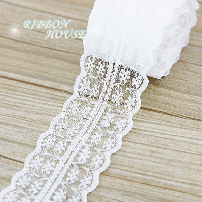 (5야드/롤) 45mm 화이트 레이스 원단 웨빙 장식  - Ribbon Organza Roll 리뷰 및 가격