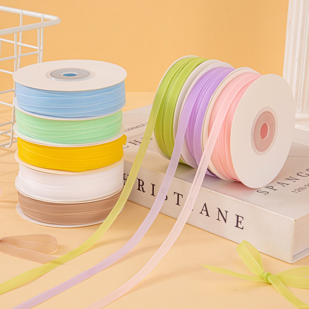 25야드/롤 6mm 양면 밀크 시어 오간자 리본 반투명 - Ribbon Organza Roll 리뷰 및 가격