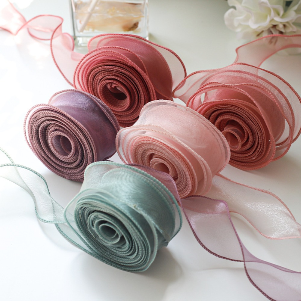 새틴 리본 롤, 꽃 꽃다발 포장, 얇은 명주 그물 리본 - Ribbon Organza Roll 리뷰 및 가격