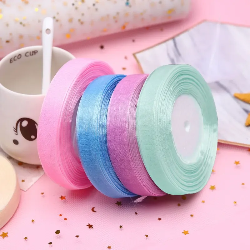 15mm 50야드/롤 오간자 리본 선물 웨딩 파티 크리 - Ribbon Organza Roll 리뷰 및 가격