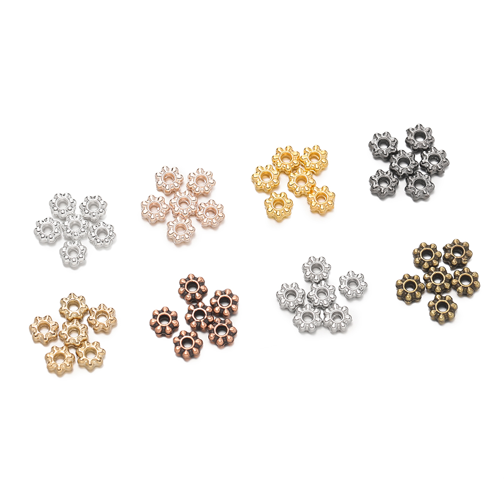 200Pcs 4/6mm 합금 눈송이 구슬 꽃 스페이서  - Flower Supply 리뷰 및 가격