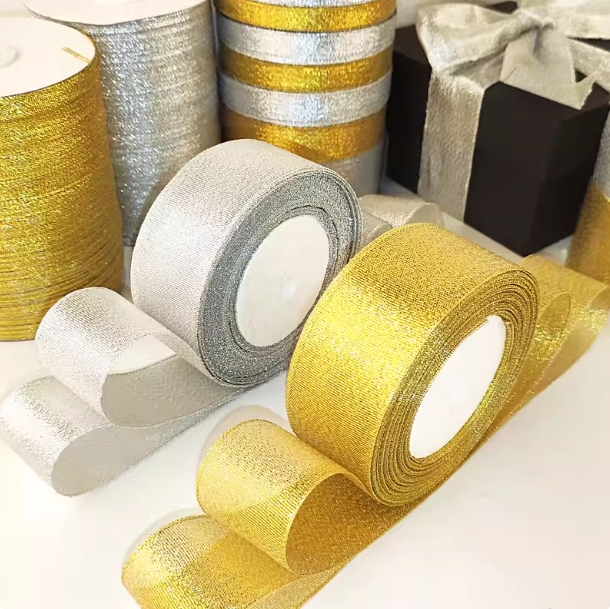수제 금색과 은색 양파 리본 25 야드/롤 금속 광택  - Ribbon Organza Roll 리뷰 및 가격
