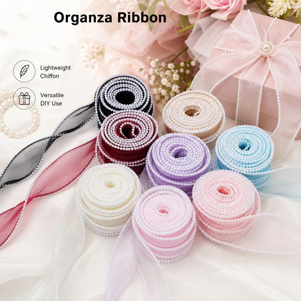 5야드/롤 4cm 펄 피쉬테일 오간자 리본 실크 레이스 - Ribbon Organza Roll 리뷰 및 가격