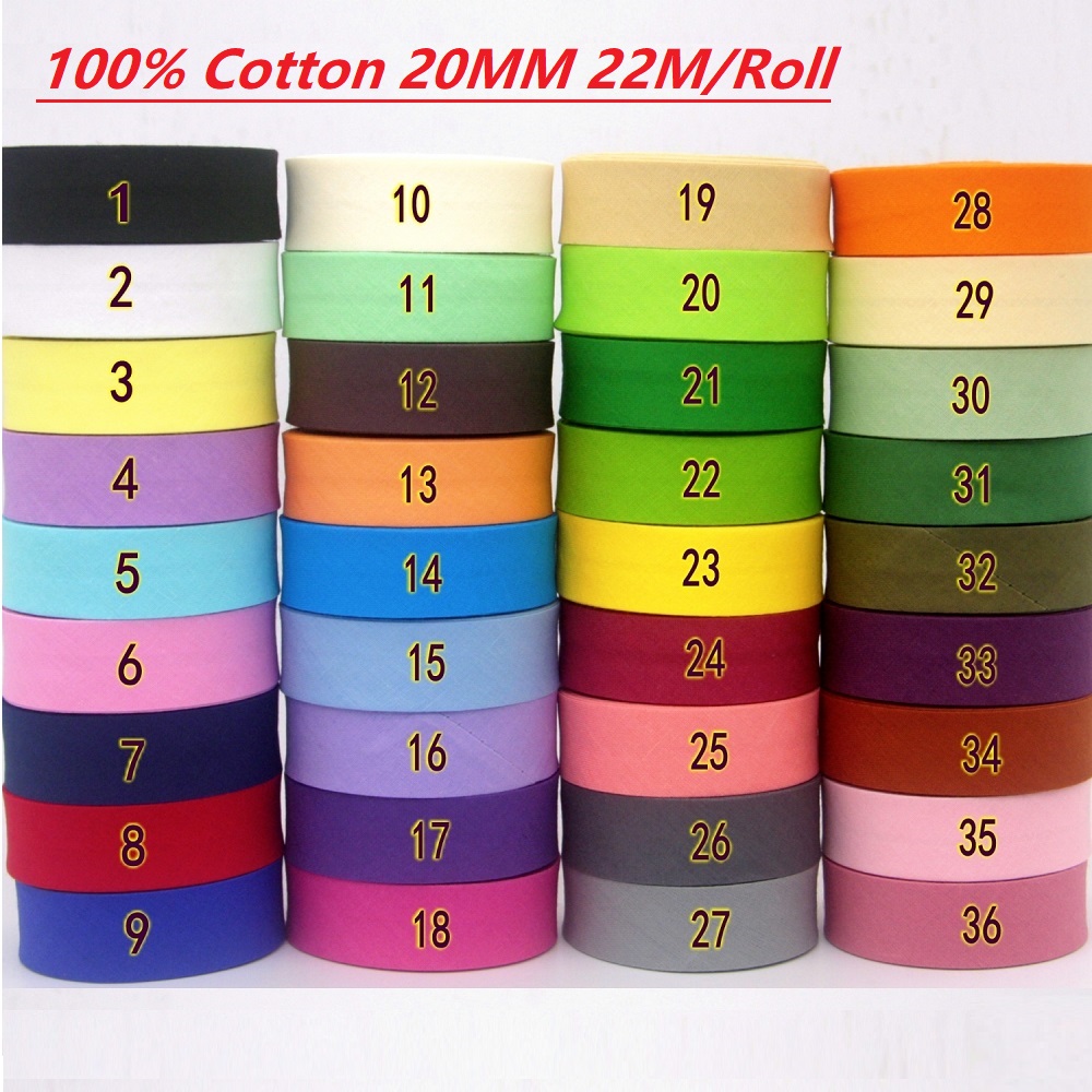 22m/롤 100% 면 바이어스 테이프, 폭 20mm  - Ribbon Organza Roll 리뷰 및 가격